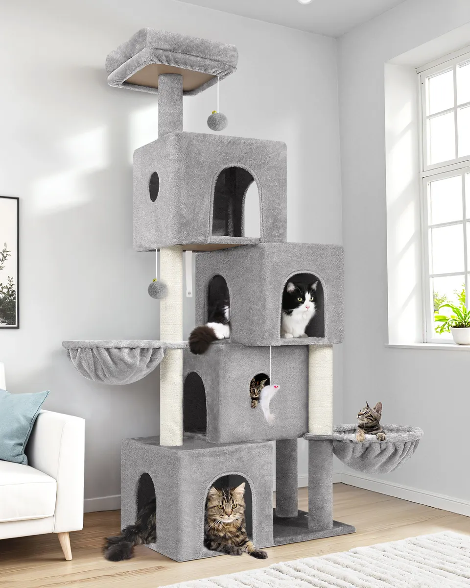 globlazer-f70c-arbre-chat-gris-clair-178-cm-niche image 1