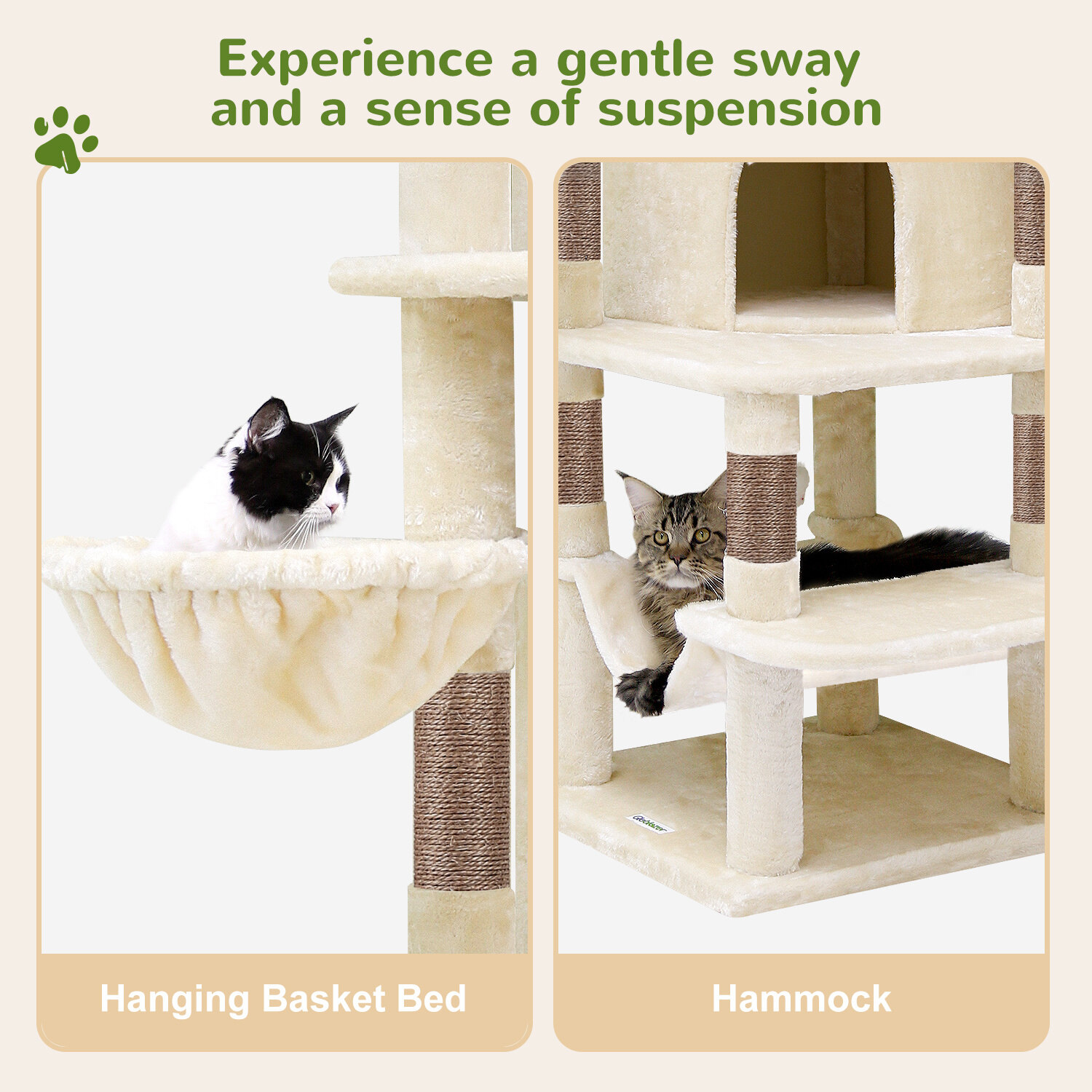 globlazer-c-series-c66-arbre-chat-beige-66-pouces-grand image 6