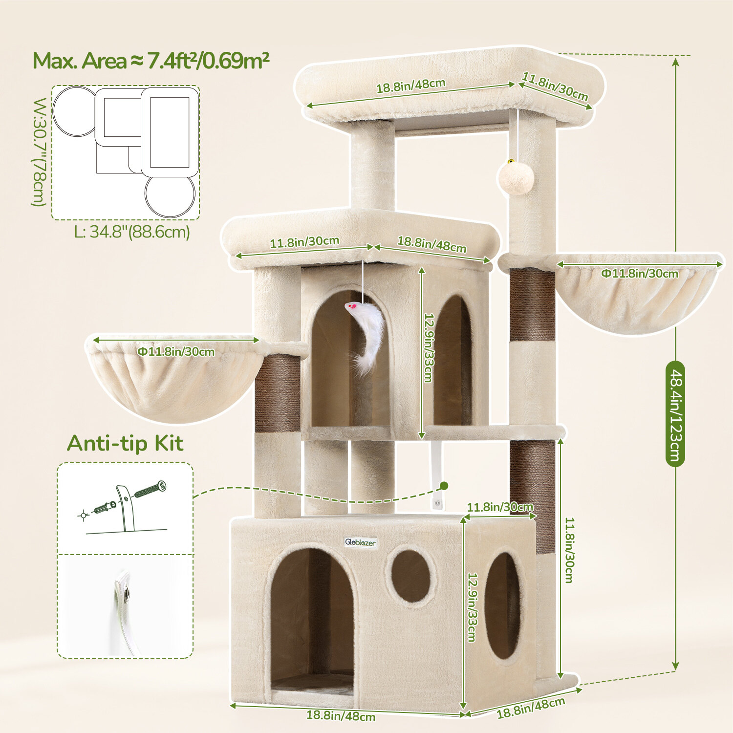 globlazer-s48-arbre-chat-beige-122-cm-int-rieur image 7