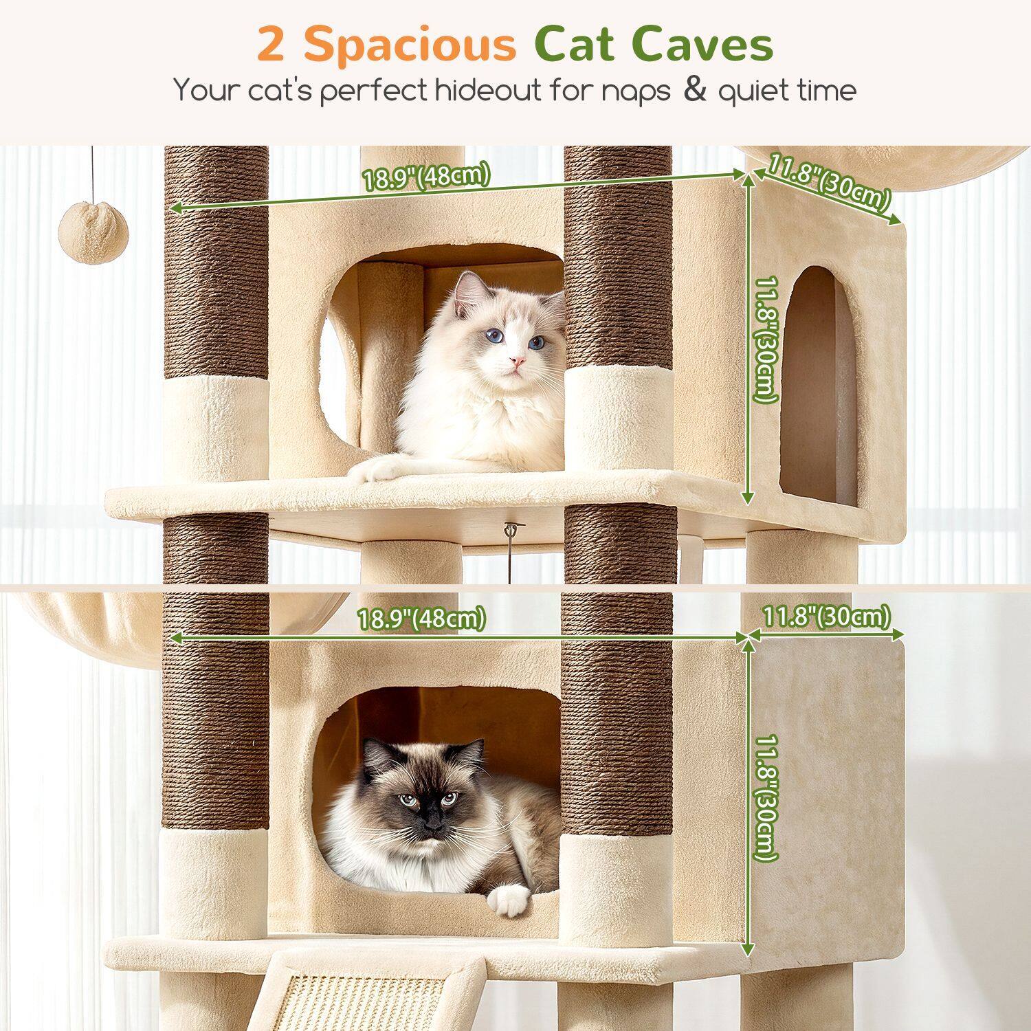 globlazer-f-series-f75g-arbre-chat-beige-75-pouces-robuste image 3