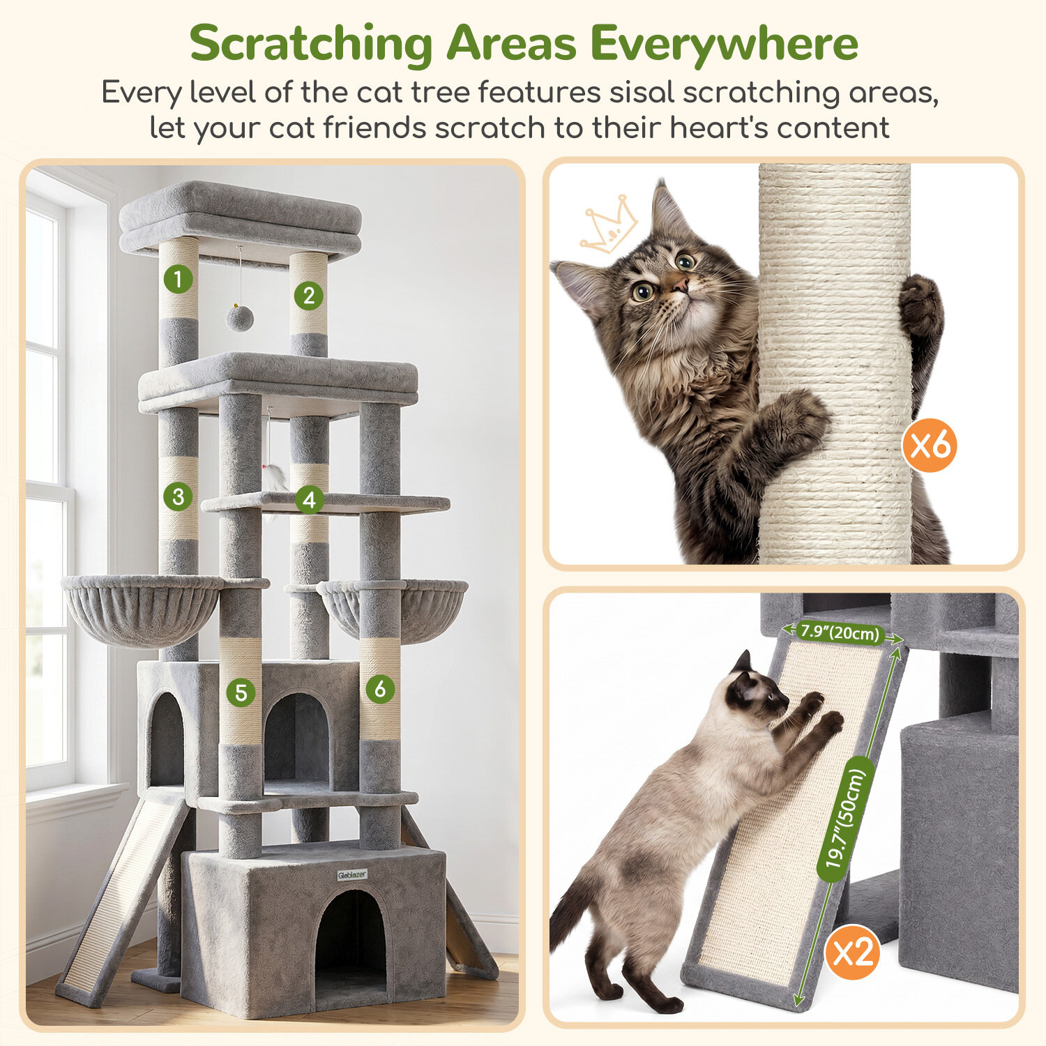 globlazer-f74g-arbre-chat-gris-clair-188-cm-niche image 6