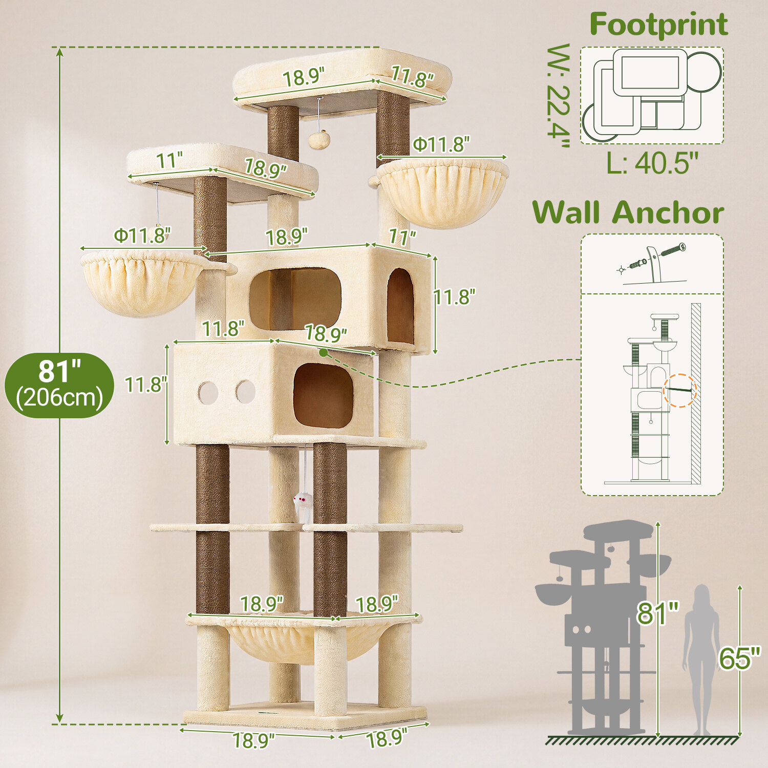 globlazer-f-series-f81e-arbre-chat-beige-81-pouces-xxl image 7