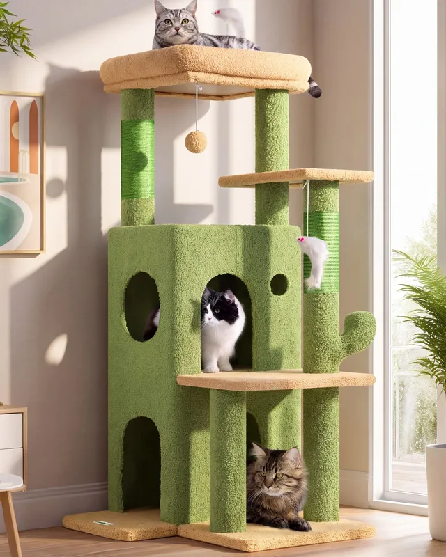 globlazer-f-series-fc50-arbre-chat-grand-chat-vert-127-cm image 1