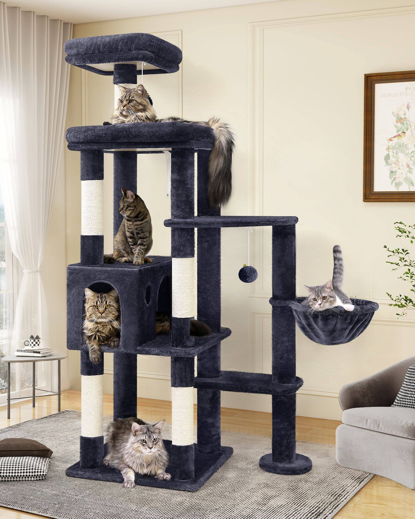 globlazer-f-series-f65-arbre-chat-gris-fonc-65-pouces image 1