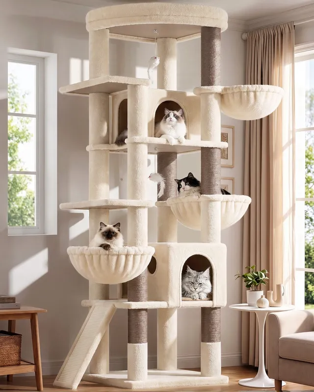 globlazer-s78g-arbre-chat-beige-198-cm-stable image 1