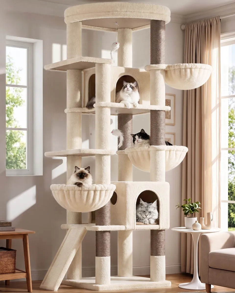 globlazer-s78g-arbre-chat-beige-198-cm-stable image 1