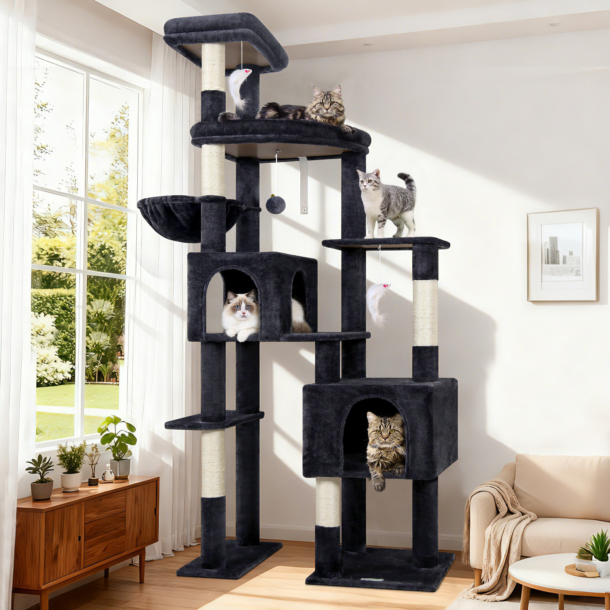 globlazer-f78c-arbre-chat-gris-fonc-78-pouces-robuste image 1