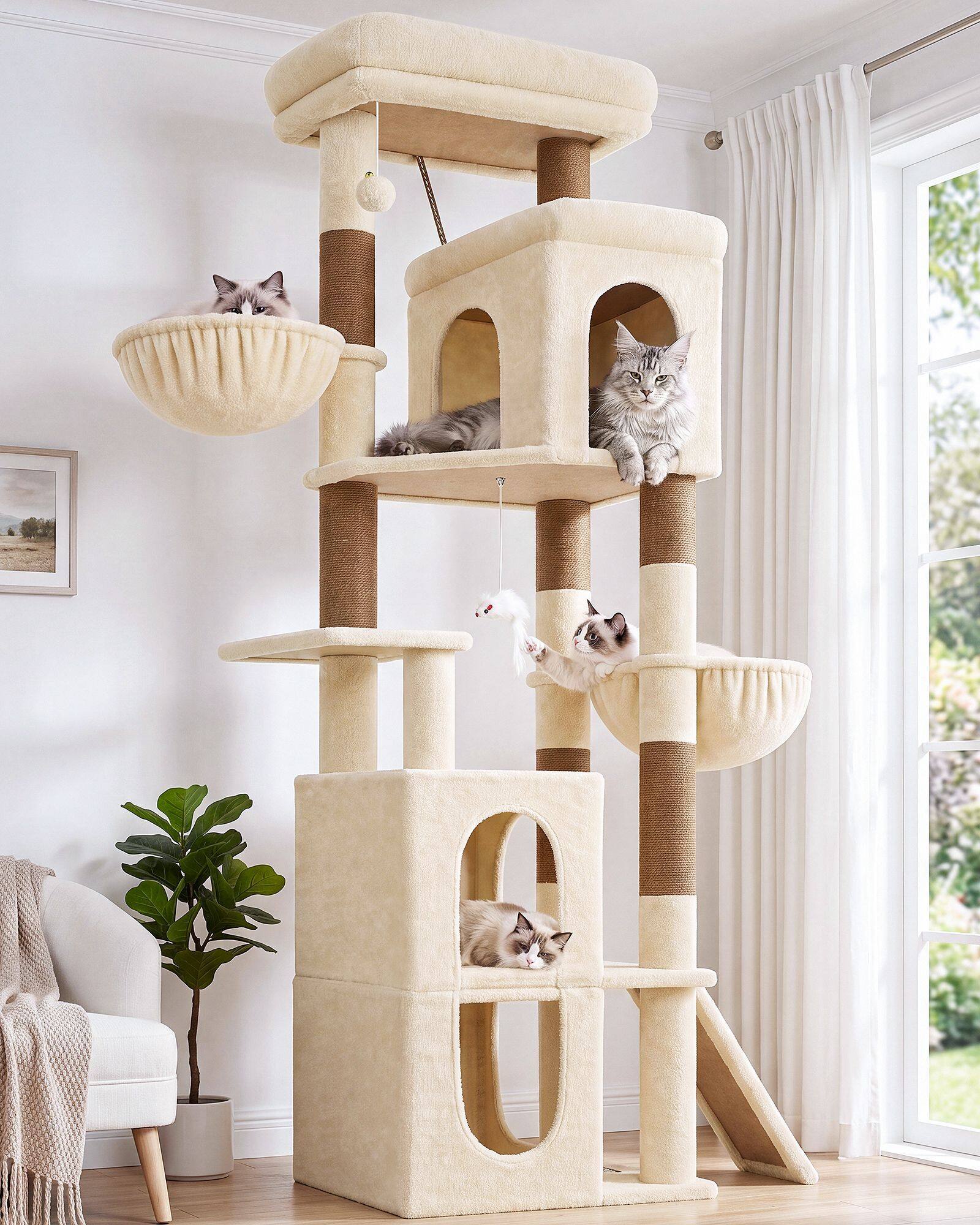 globlazer-f-series-f70f-arbre-chat-beige-70-pouces-grand image 1