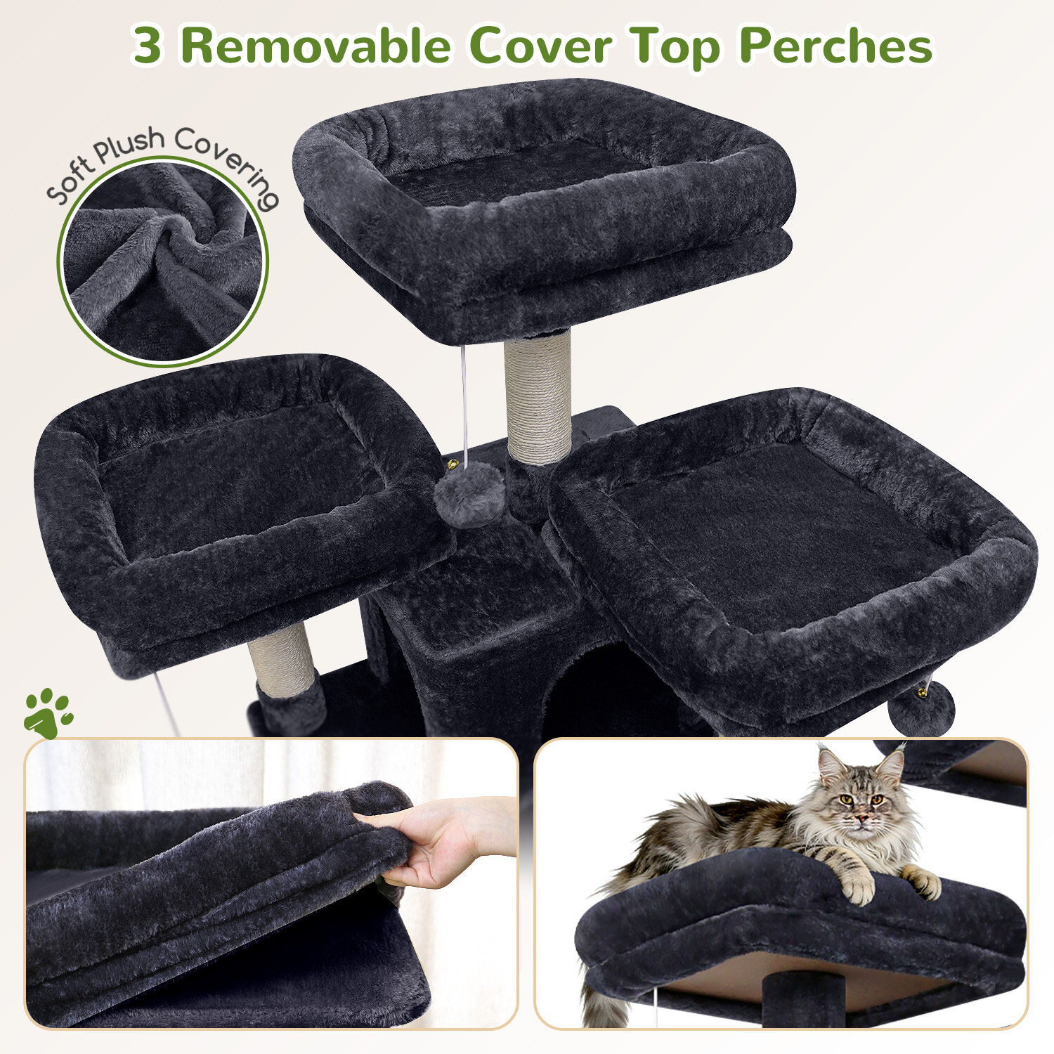 globlazer-f75-arbre-chat-gris-fonc-75-pouces-cachette image 3