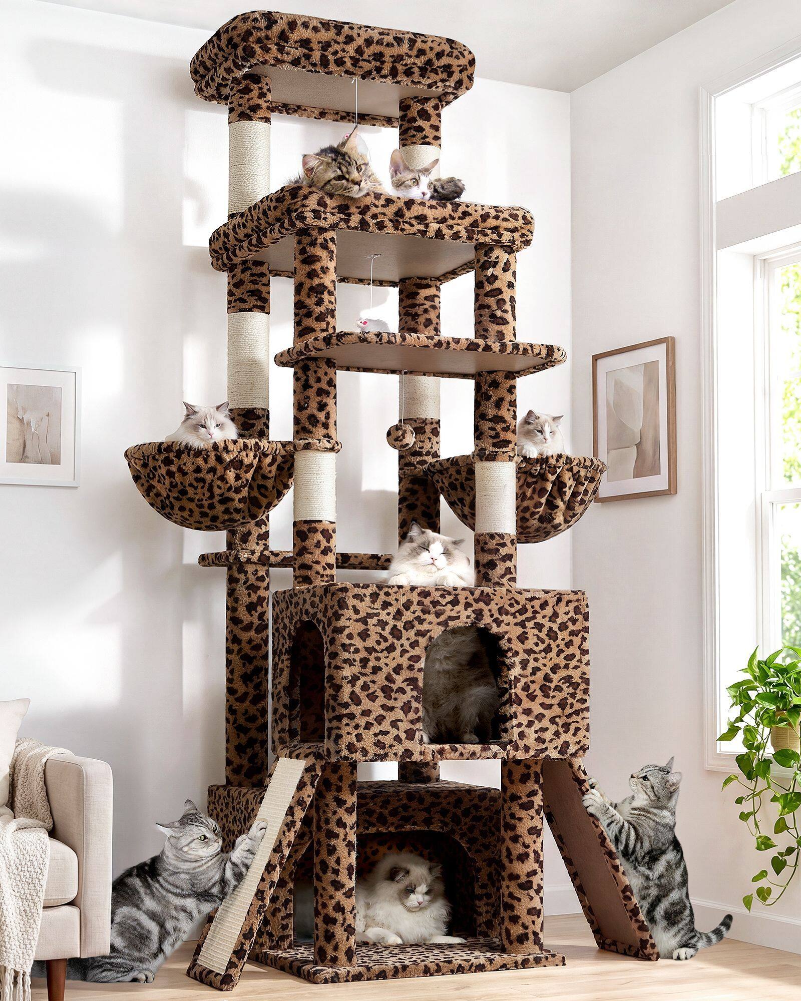 globlazer-z78-arbre-chat-78-pouces-imprim-l-opard image 1