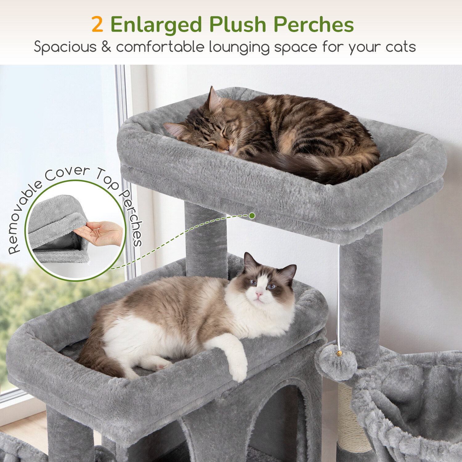 globlazer-s-series-s48-arbre-chat-gris-clair-122-cm-compact image 3