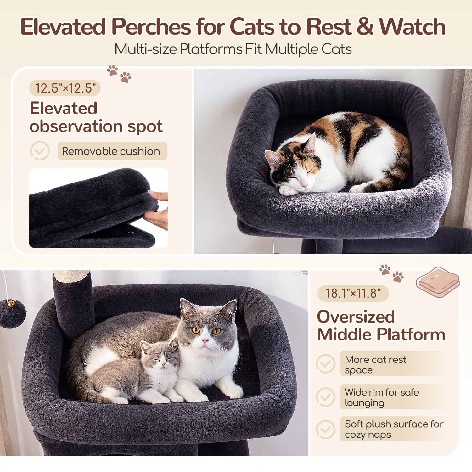 globlazer-f-series-f54-arbre-chat-gris-fonc-avec-niches image 3