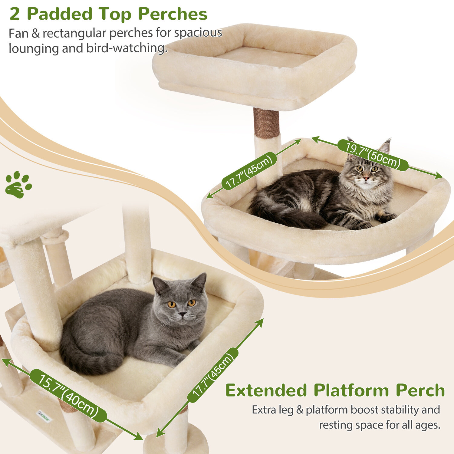 globlazer-s-series-s75-arbre-chat-beige-75-pouces-grand image 4