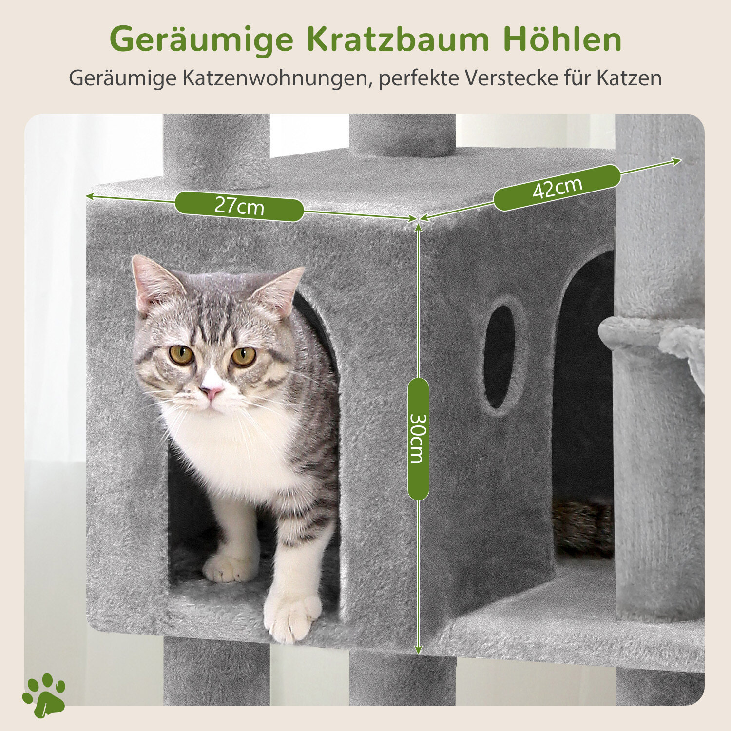 globlazer-f65b-arbre-chat-haut-gris-clair-165-cm image 5