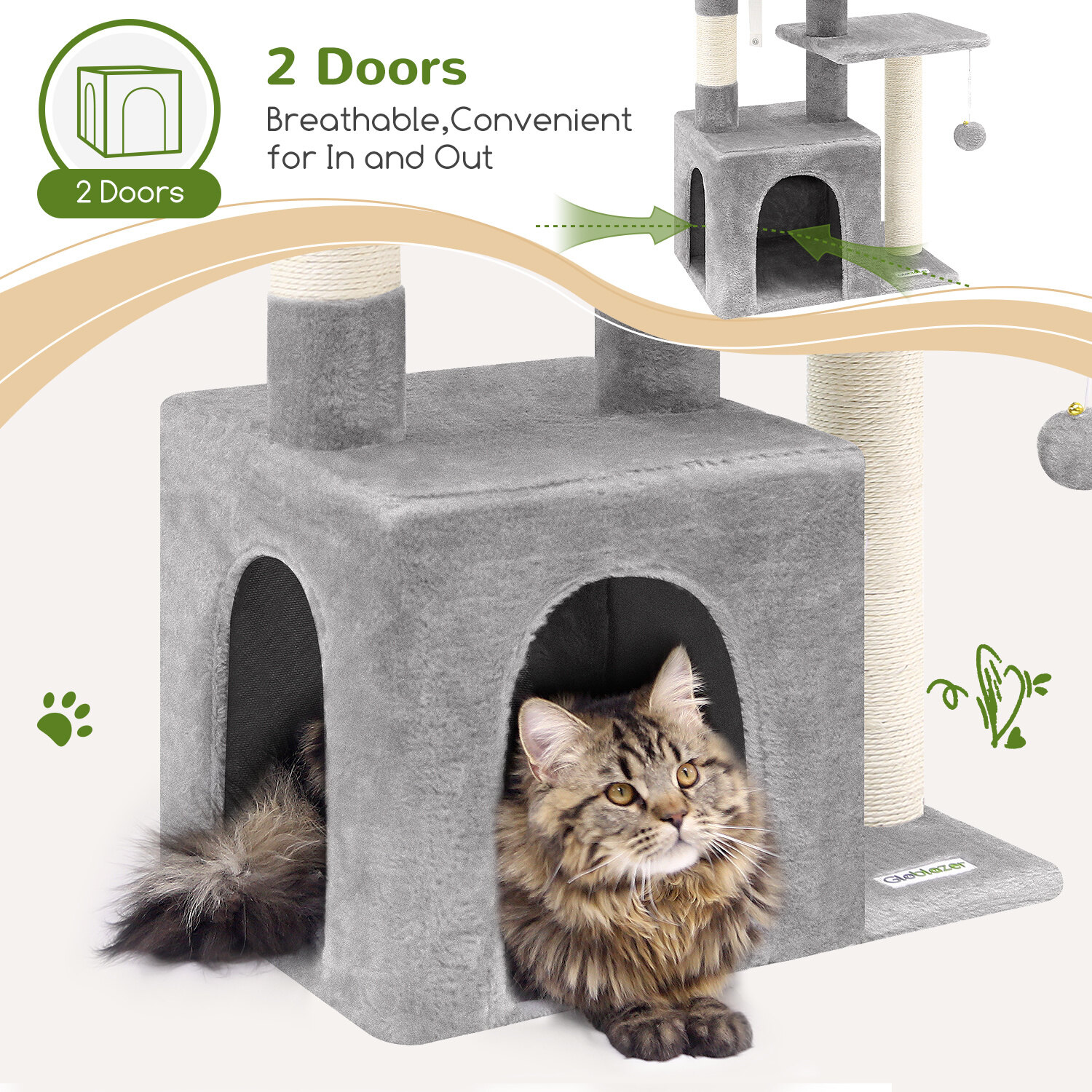globlazer-f-series-f26-arbre-chat-gris-clair-26-pouces-petit image 7
