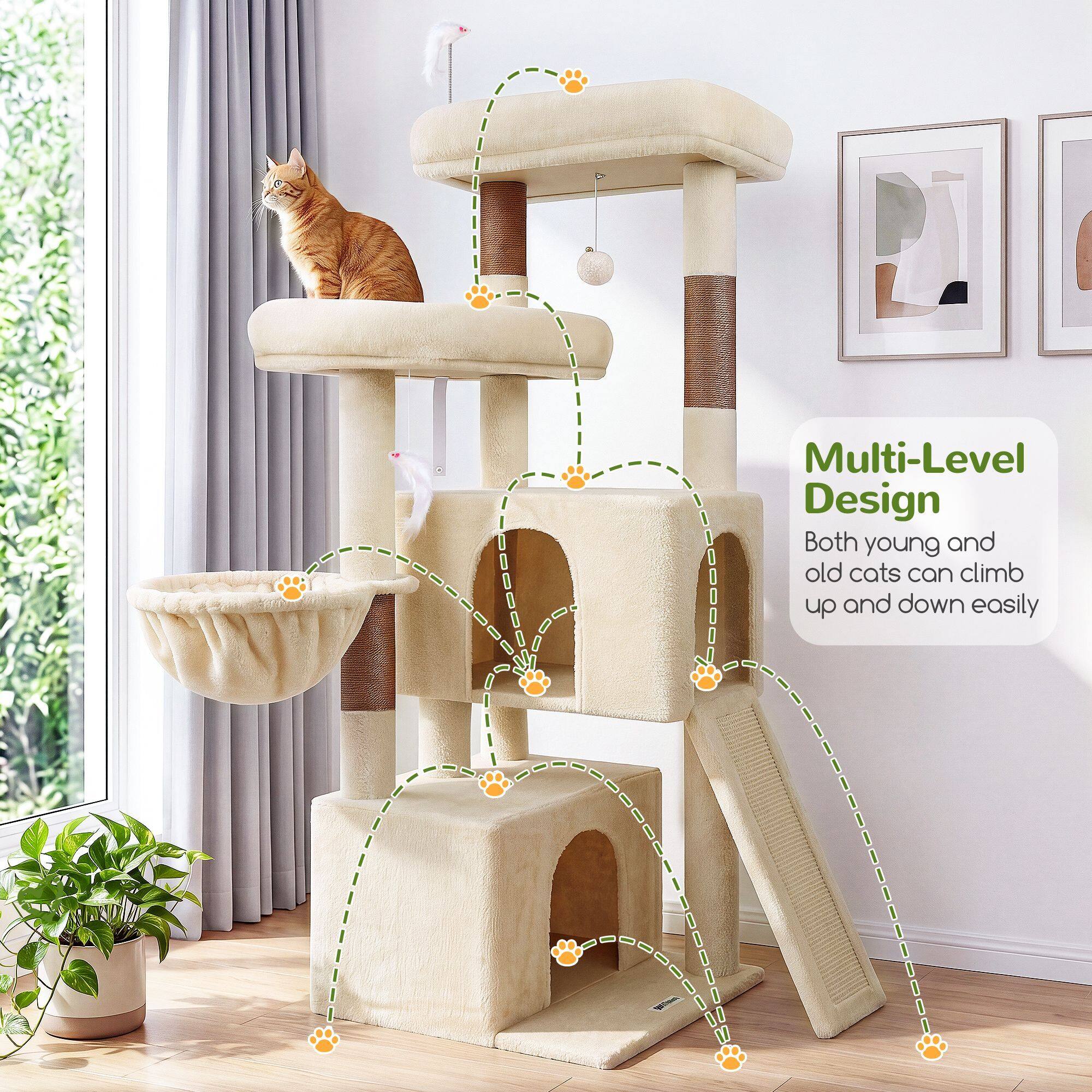 globlazer-f55-arbre-chat-55-pouces-beige-adulte image 5