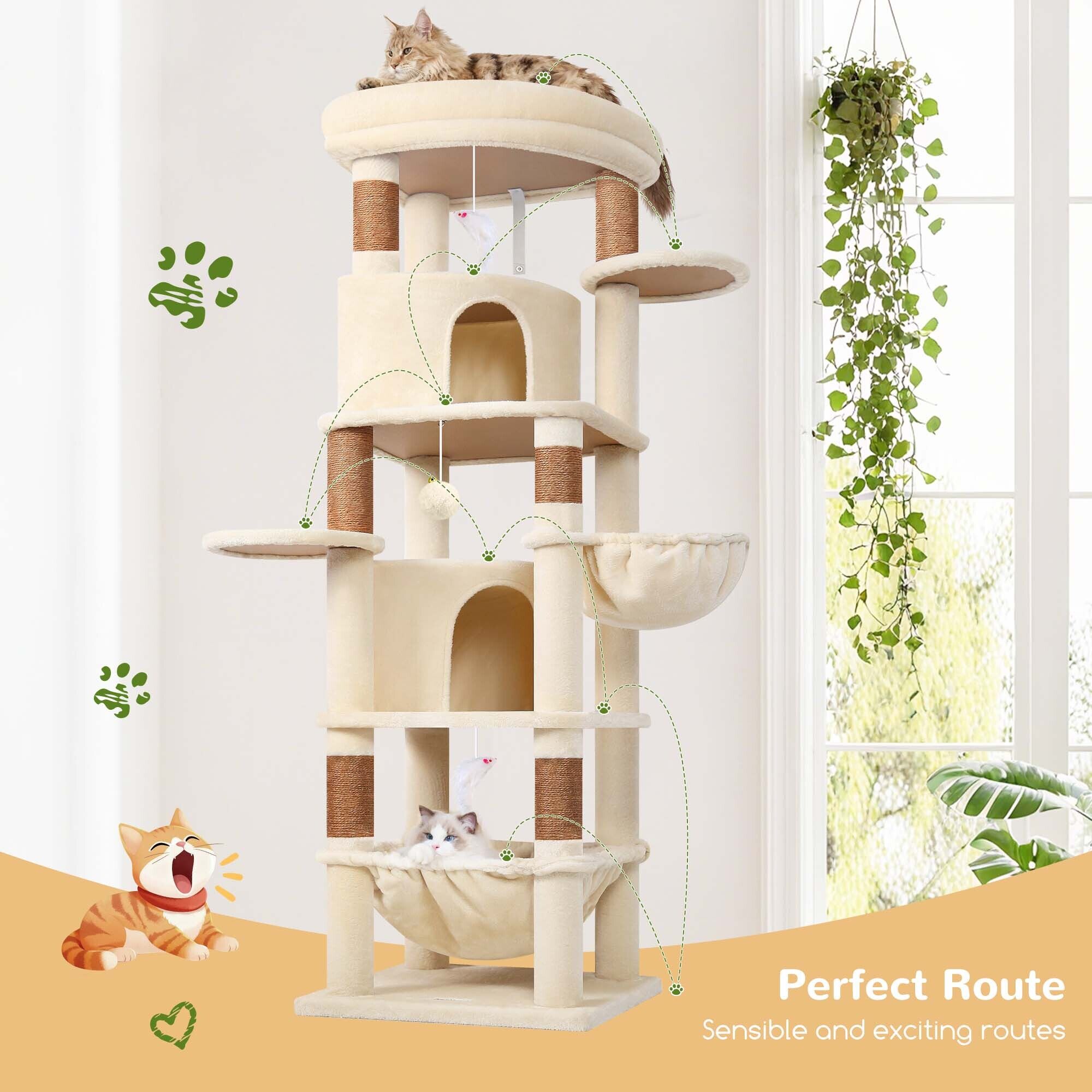 globlazer-c68-arbre-chat-beige-68-pouces-grands-chats image 3