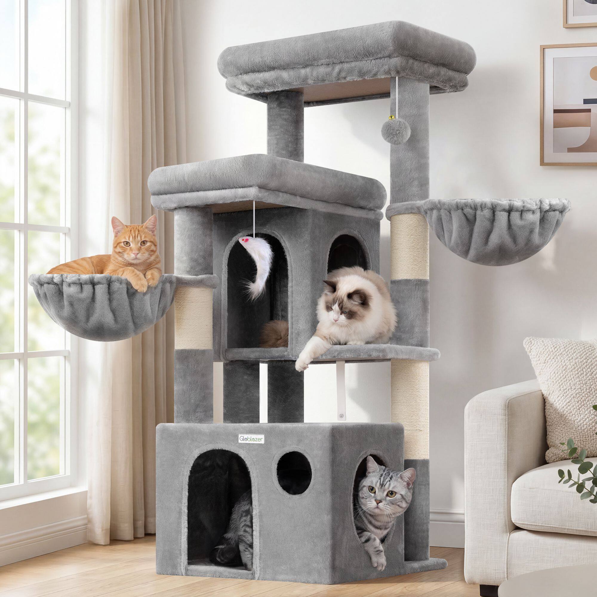 globlazer-s-series-s48-arbre-chat-gris-clair-122-cm-compact image 1