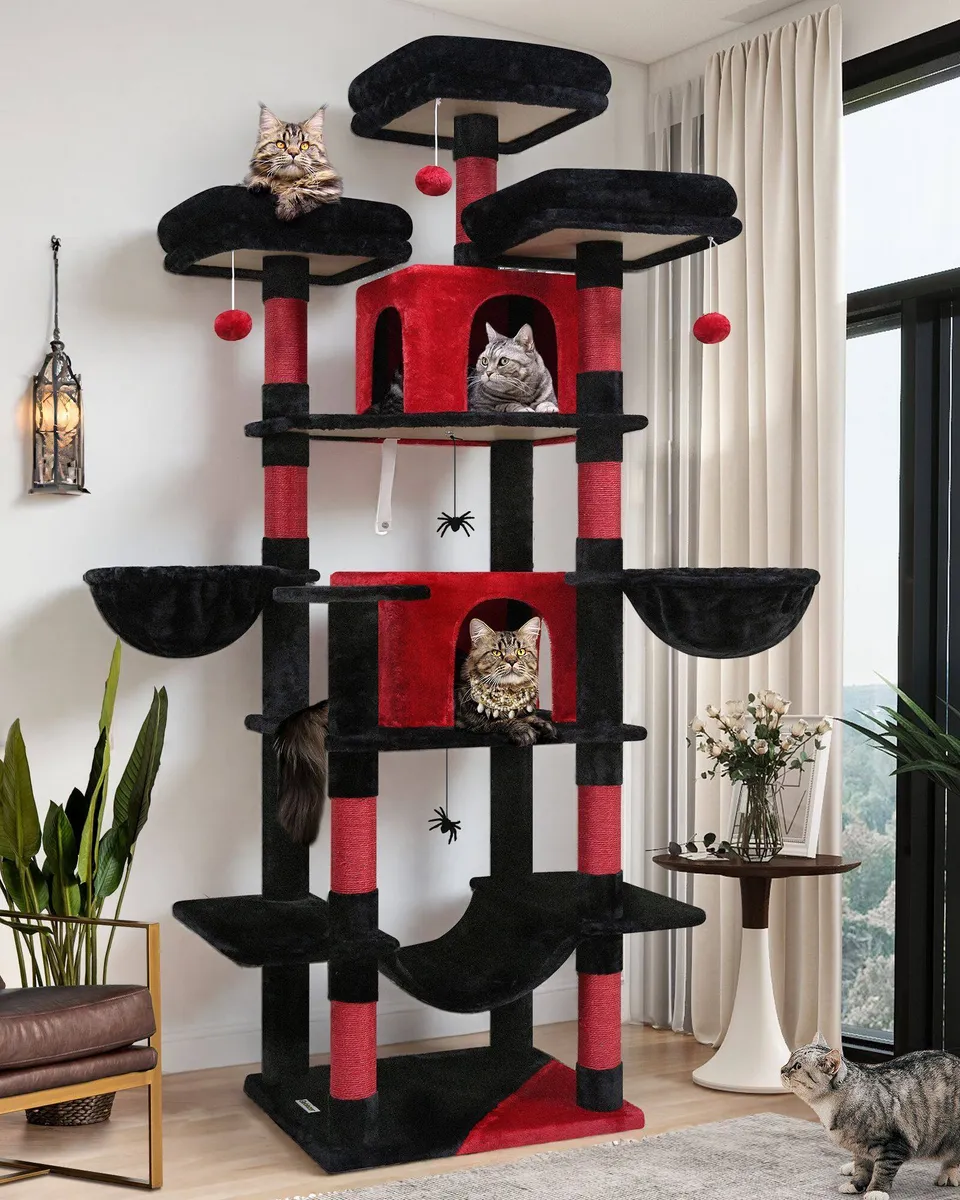 globlazer-f-series-f80-arbre-chat-noir-rouge-80-pouces image 1