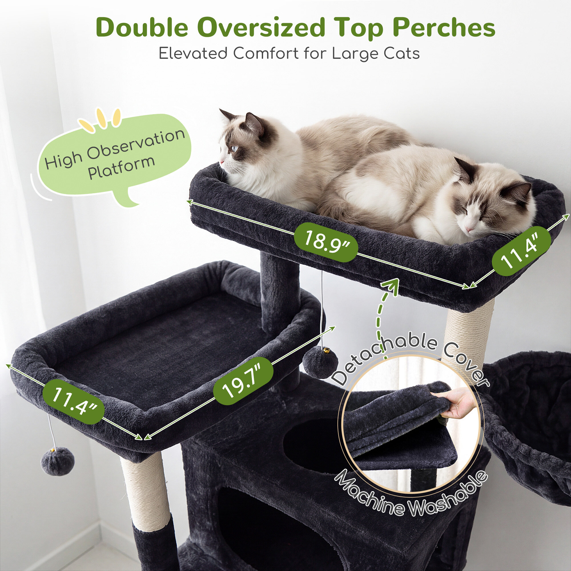 globlazer-f82d-arbre-chat-gris-fonc-82-pouces-grand image 3