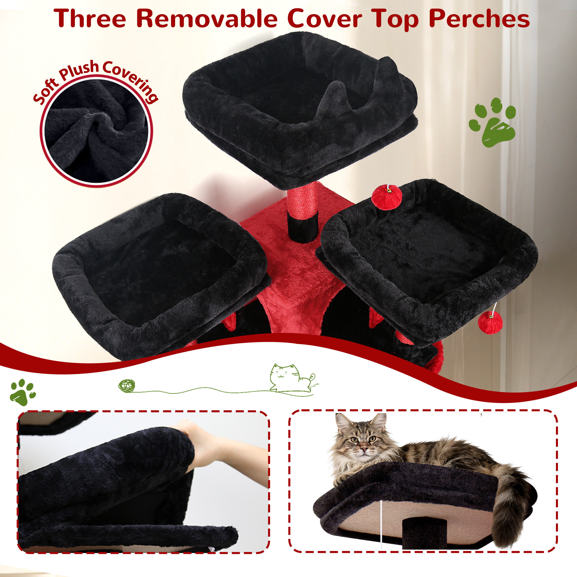 globlazer-f83d-arbre-chat-211-cm-rouge-noir-grands-chats image 3