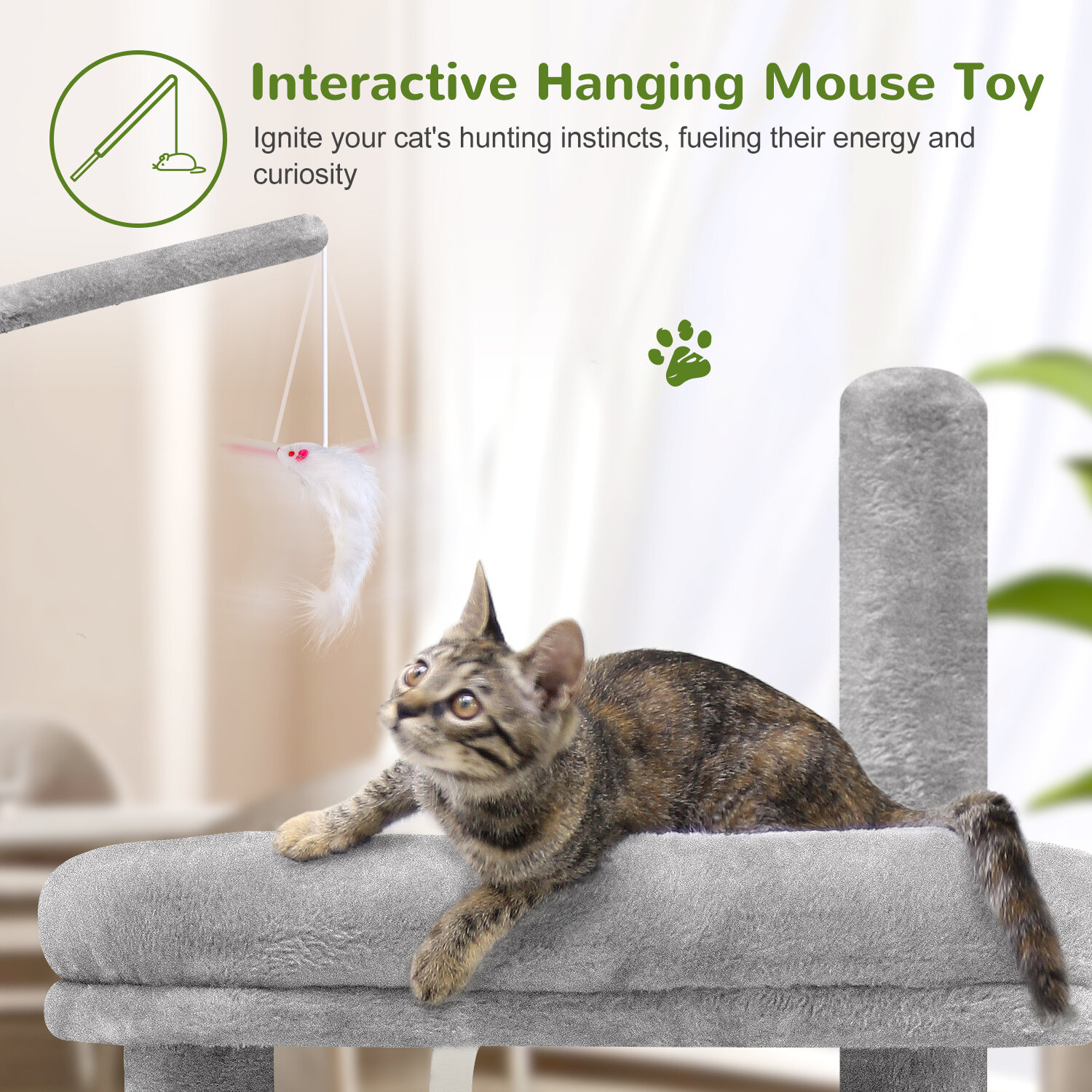 globlazer-f46a-arbre-chat-gris-clair-46-pouces-moyen image 7