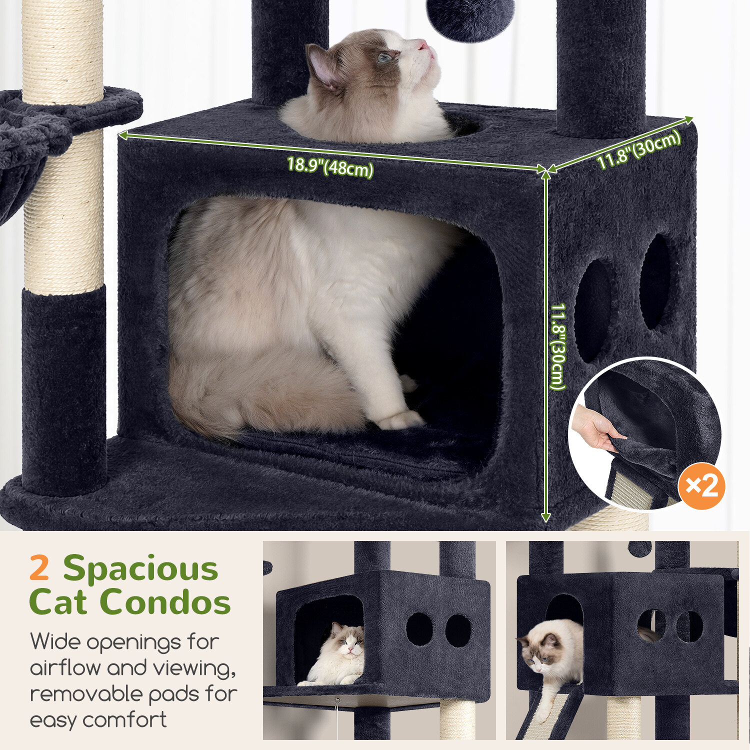 globlazer-s74g-arbre-chat-grand-gris-fonc-188-cm image 3