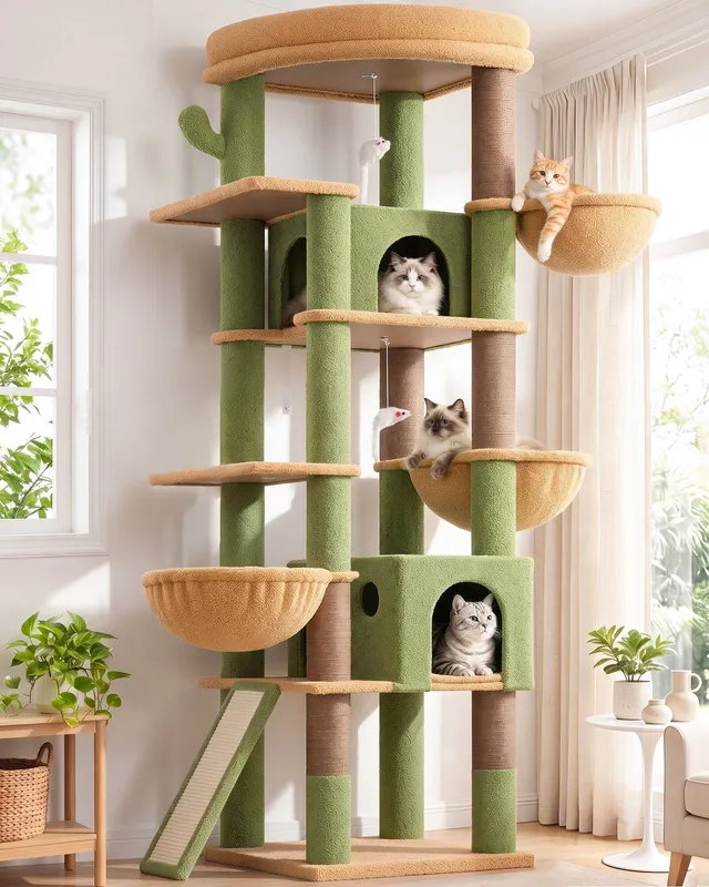 globlazer-s-series-s78g-arbre-chat-78-pouces-vert-cactus-xxl image 1