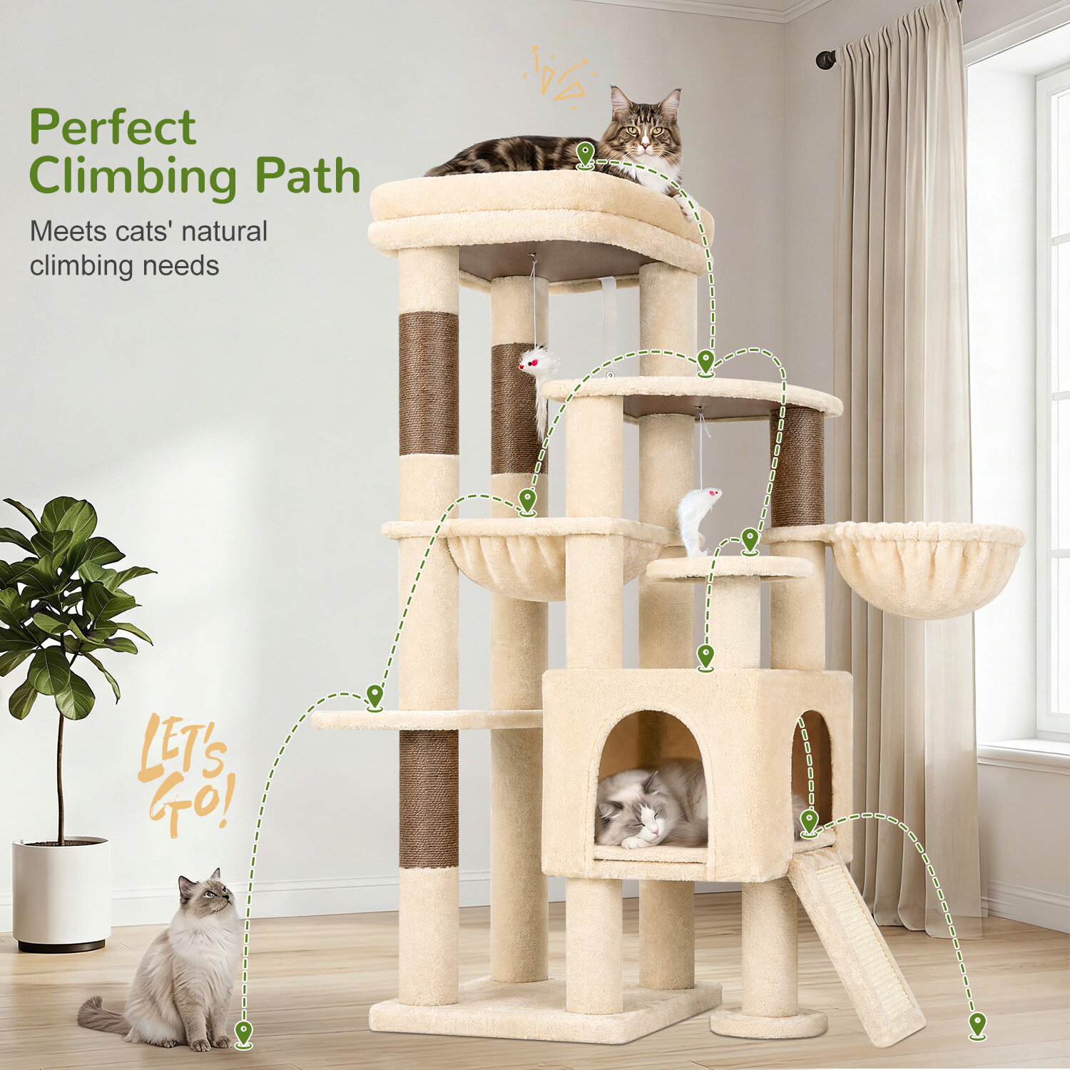 globlazer-s-series-s51-arbre-chat-beige-51-pouces-compact image 8