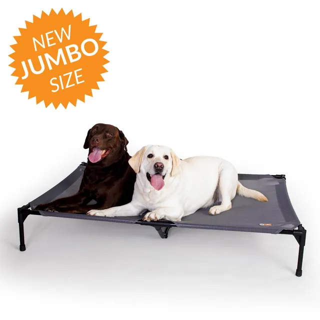 k-h-dog-cot-lit-chien-sur-lev-large-42x30-gris image 1
