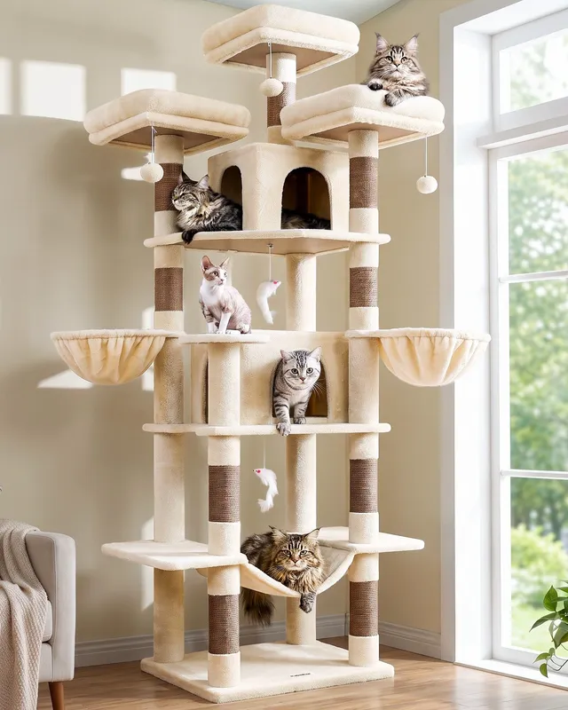 globlazer-f80-arbre-chat-beige-80-pouces-xxl image 1