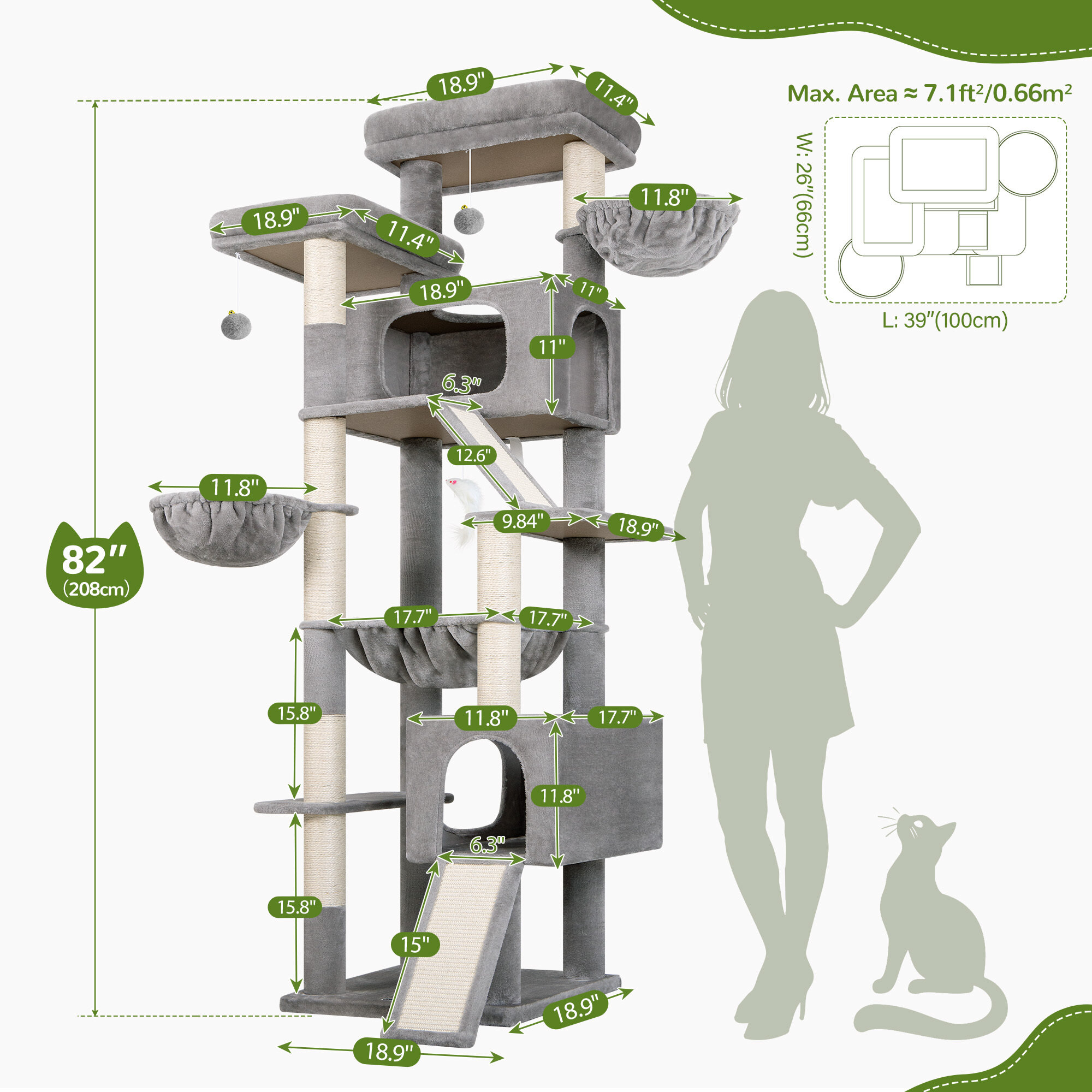 globlazer-f-series-f82d-arbre-chat-gris-clair-82-pouces-grand-chat image 8