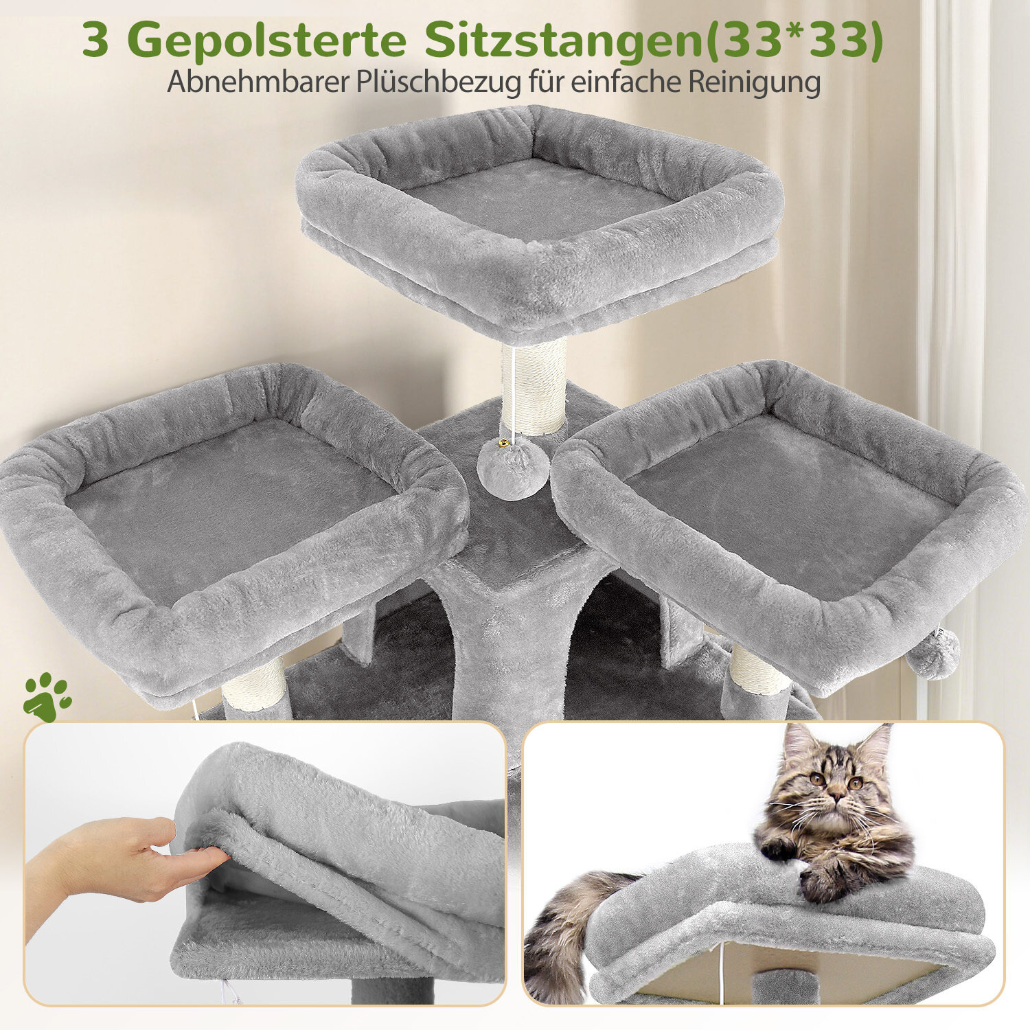 globlazer-f82-arbre-chat-xxl-gris-clair-208-cm image 3