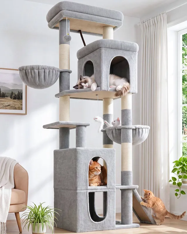 globlazer-f70f-arbre-chat-70-pouces-gris-clair-grand image 1