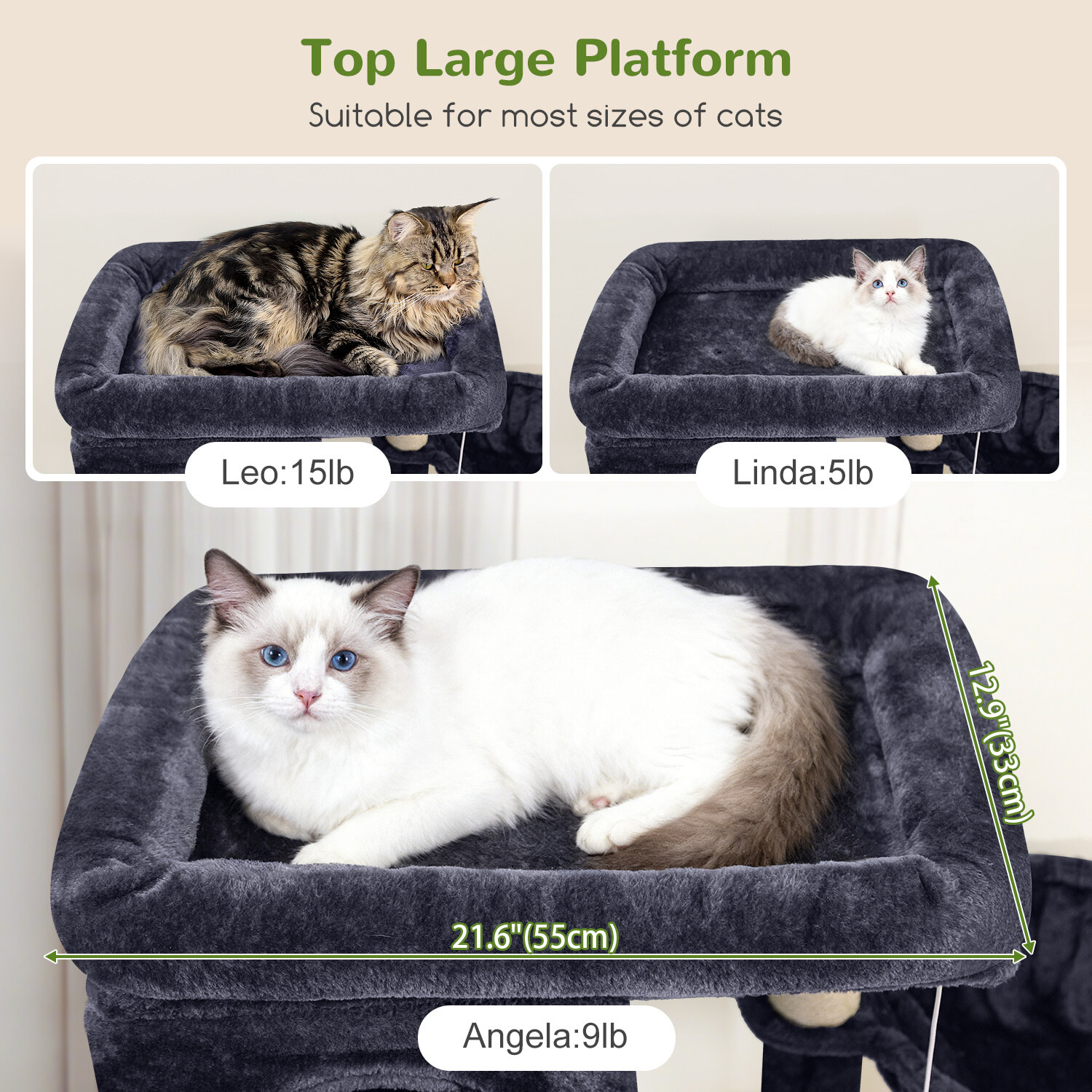 globlazer-f-series-f80f-arbre-chat-gris-fonc-203-cm image 3