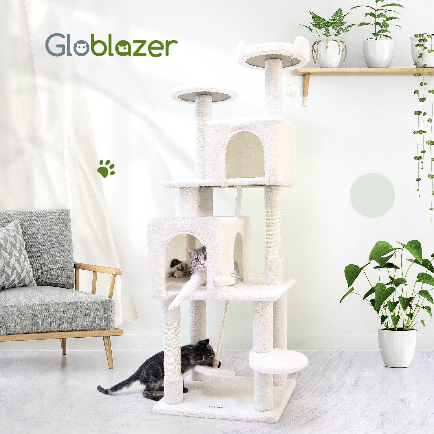 globlazer-f62-arbre-chat-beige-157-cm-grand image 1