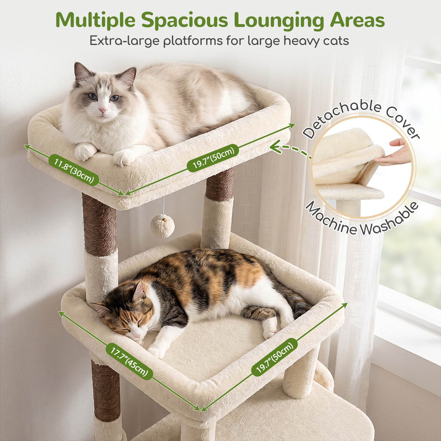 globlazer-f-series-f74g-arbre-chat-beige-74-pouces-familial image 5