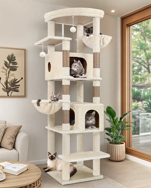 globlazer-s74-arbre-a-chat-beige-188-cm-grand image 1