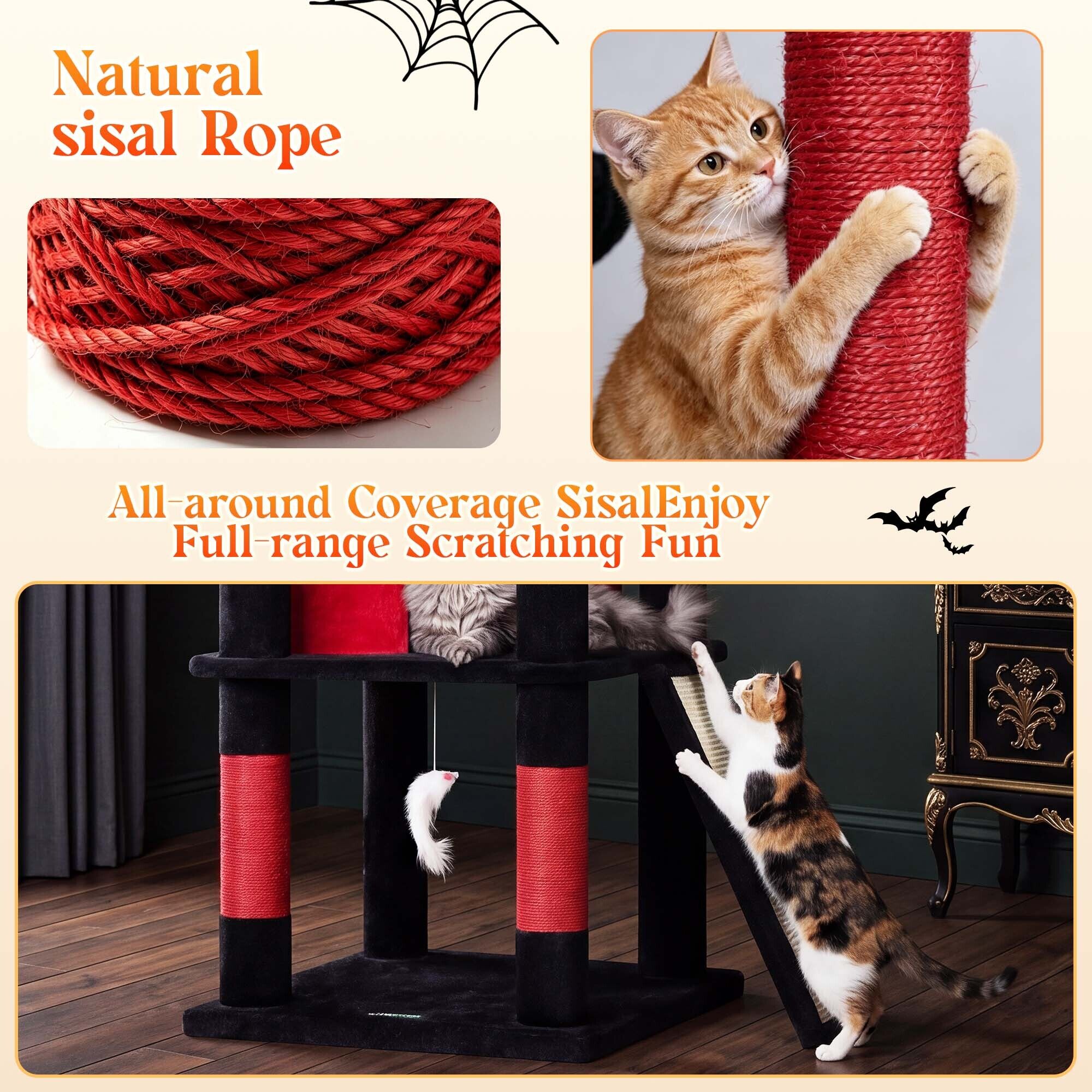 globlazer-f80h-arbre-chat-rouge-noir-80-pouces-grand image 7