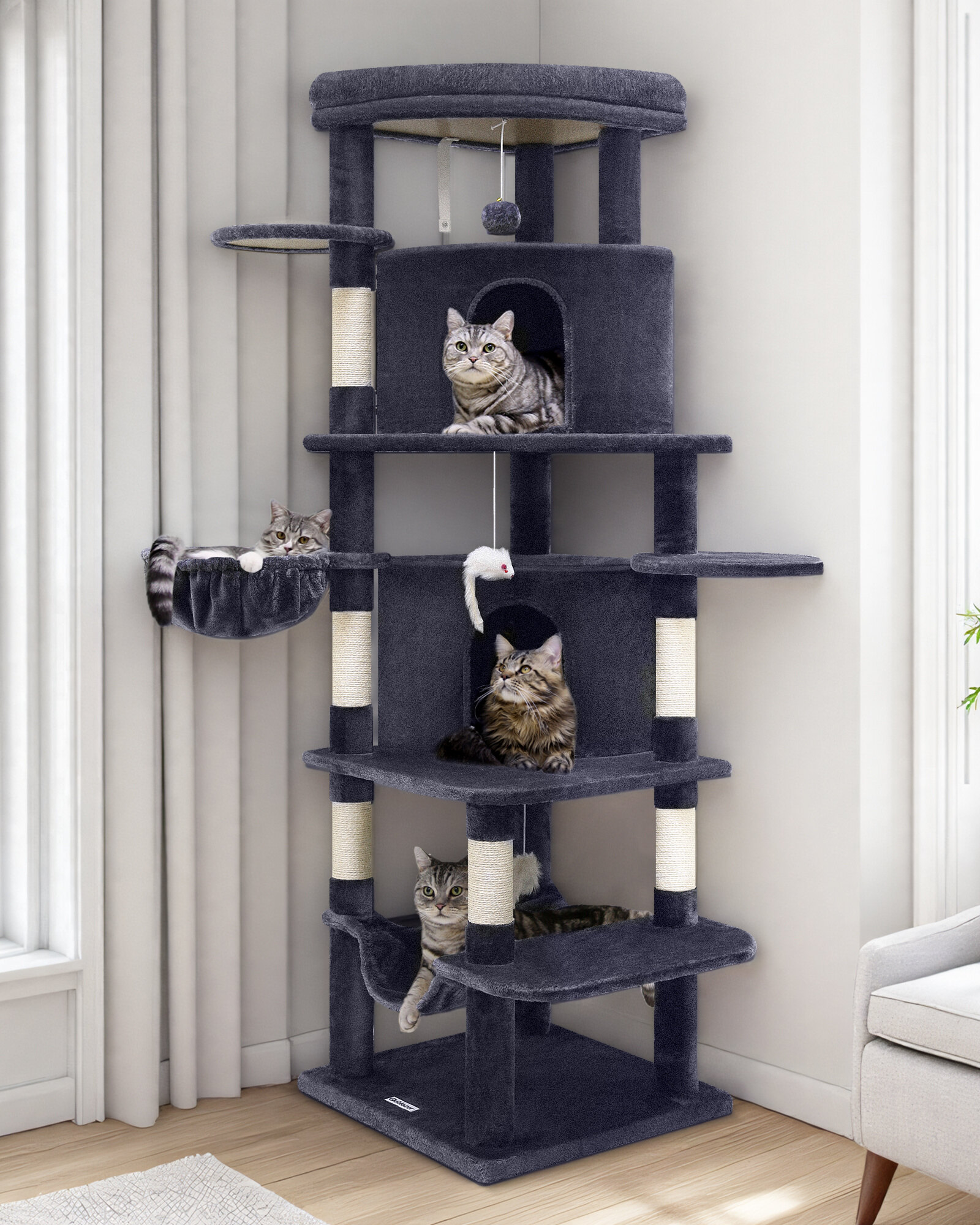 globlazer-c-series-c66-arbre-chat-gris-fonc-168-cm image 1
