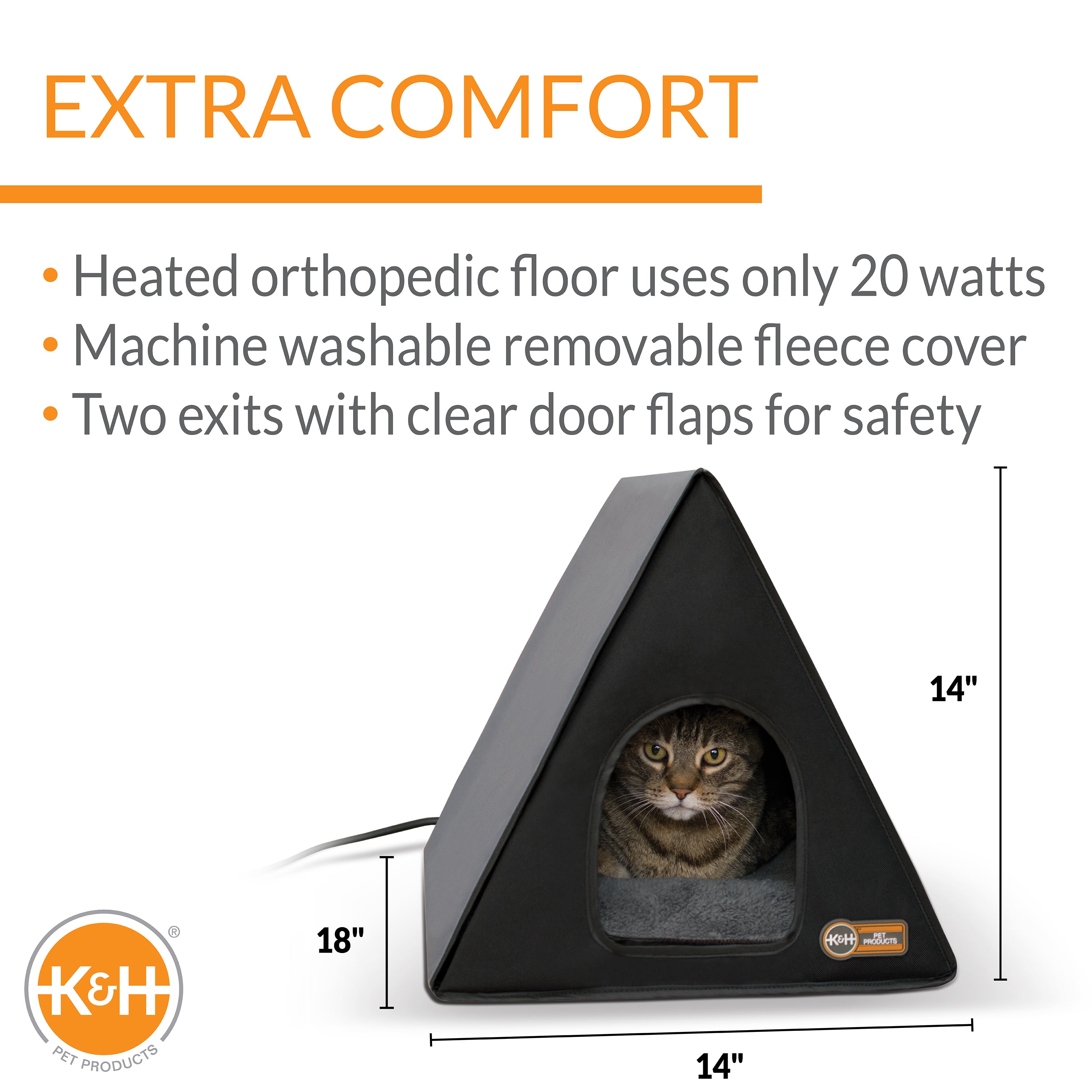 k-h-thermo-a-frame-niche-chat-chauffante-ext-rieur-gris-noir-20w image 2
