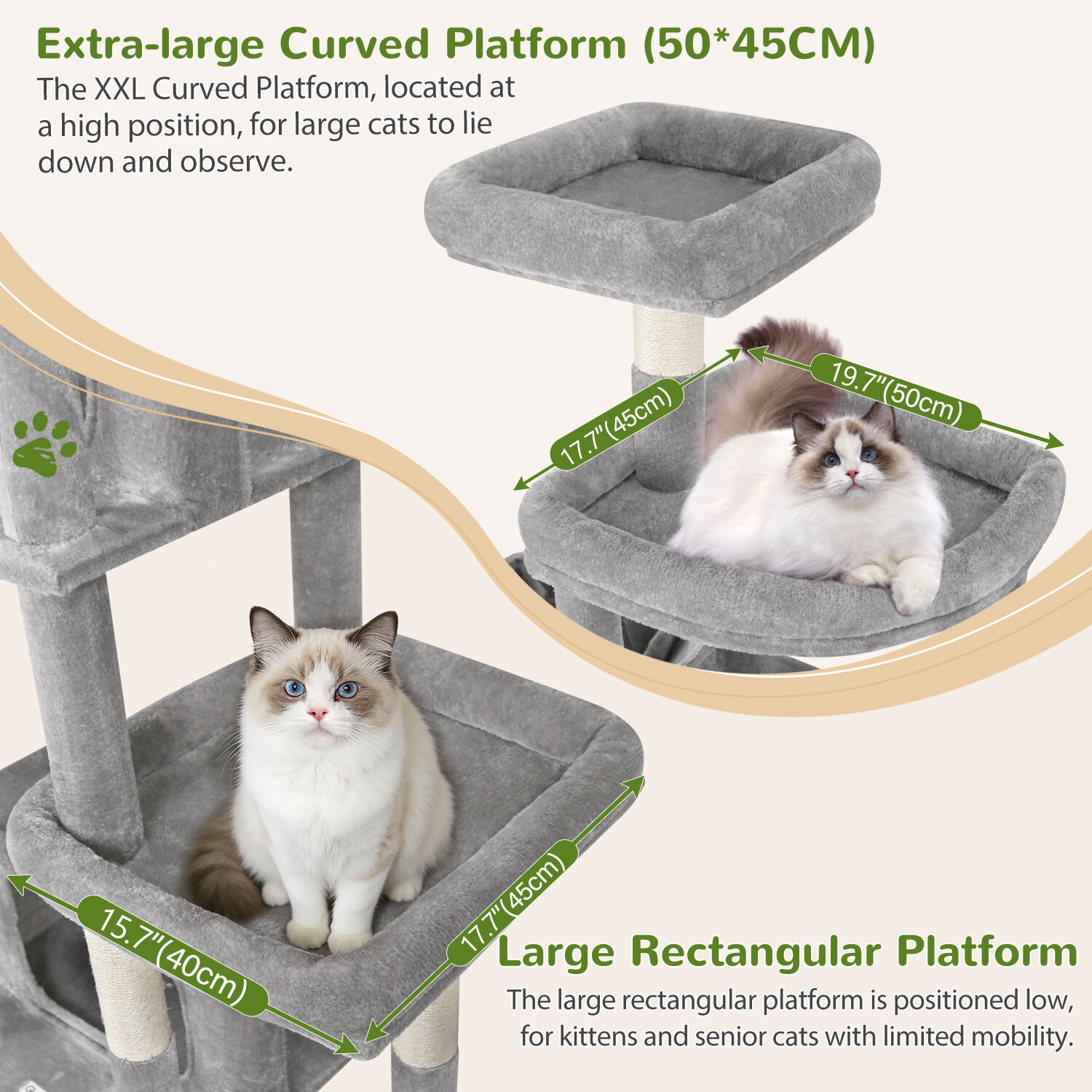 globlazer-s-series-s75-arbre-chat-gris-clair-75-pouces image 4