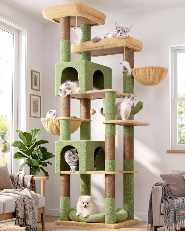 globlazer-s81c-arbre-chat-grand-vert-cactus-206-cm image 1