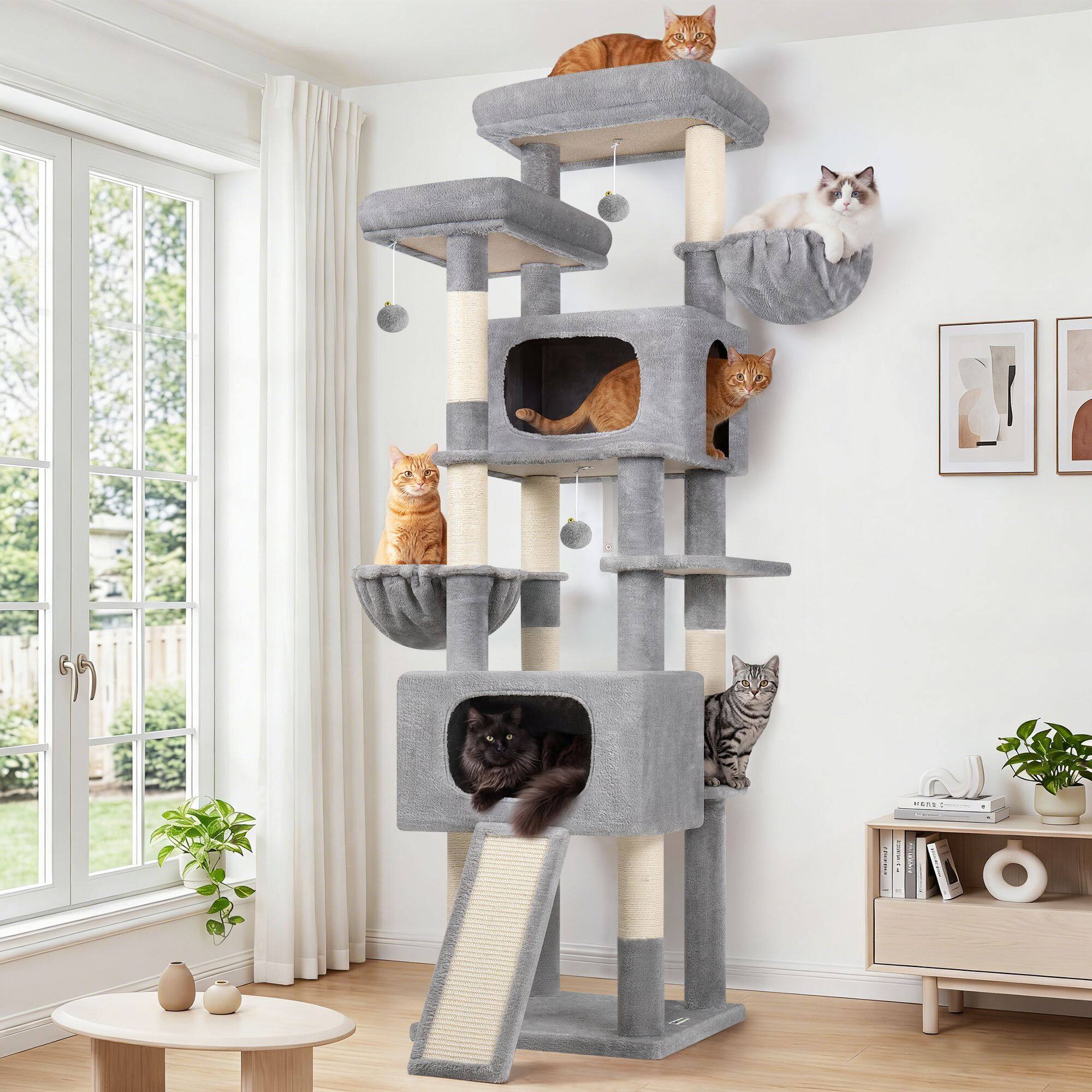 globlazer-s-series-s77e-arbre-chat-gris-clair-77-pouces image 1