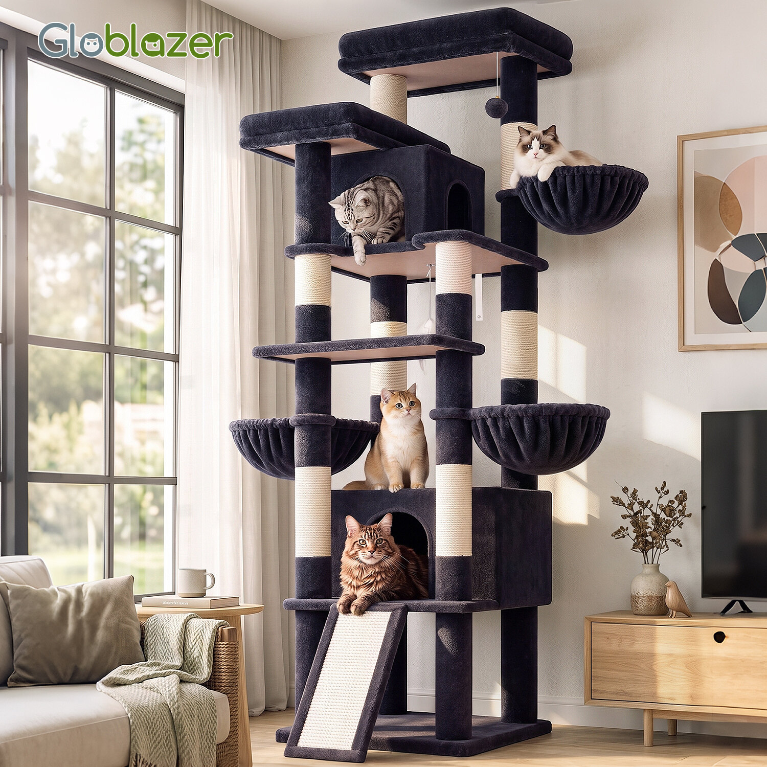 globlazer-f-series-f80j-arbre-chat-gris-fonc-80-pouces-xl image 8