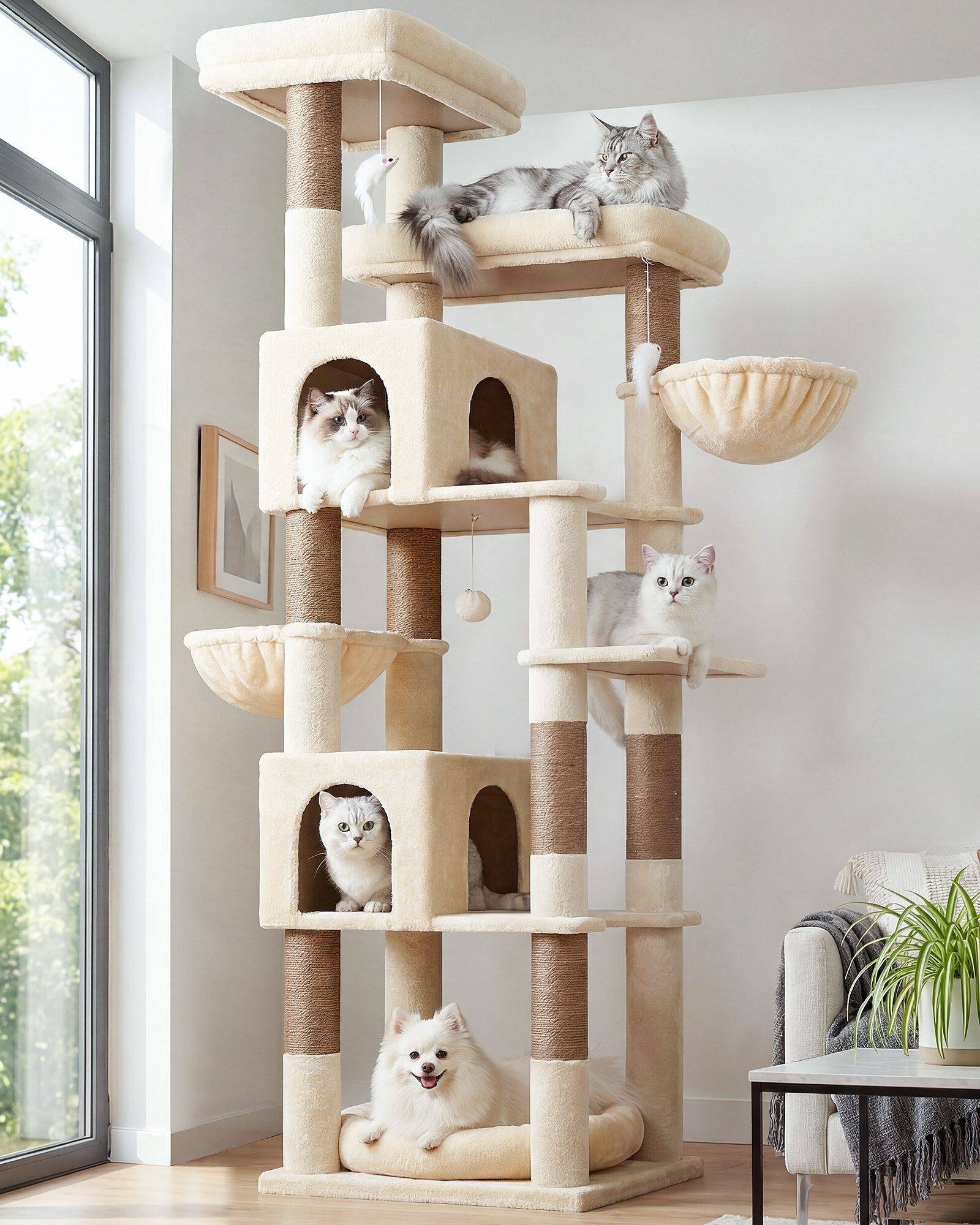 globlazer-s81c-s-series-arbre-chat-beige-206-cm-large image 1