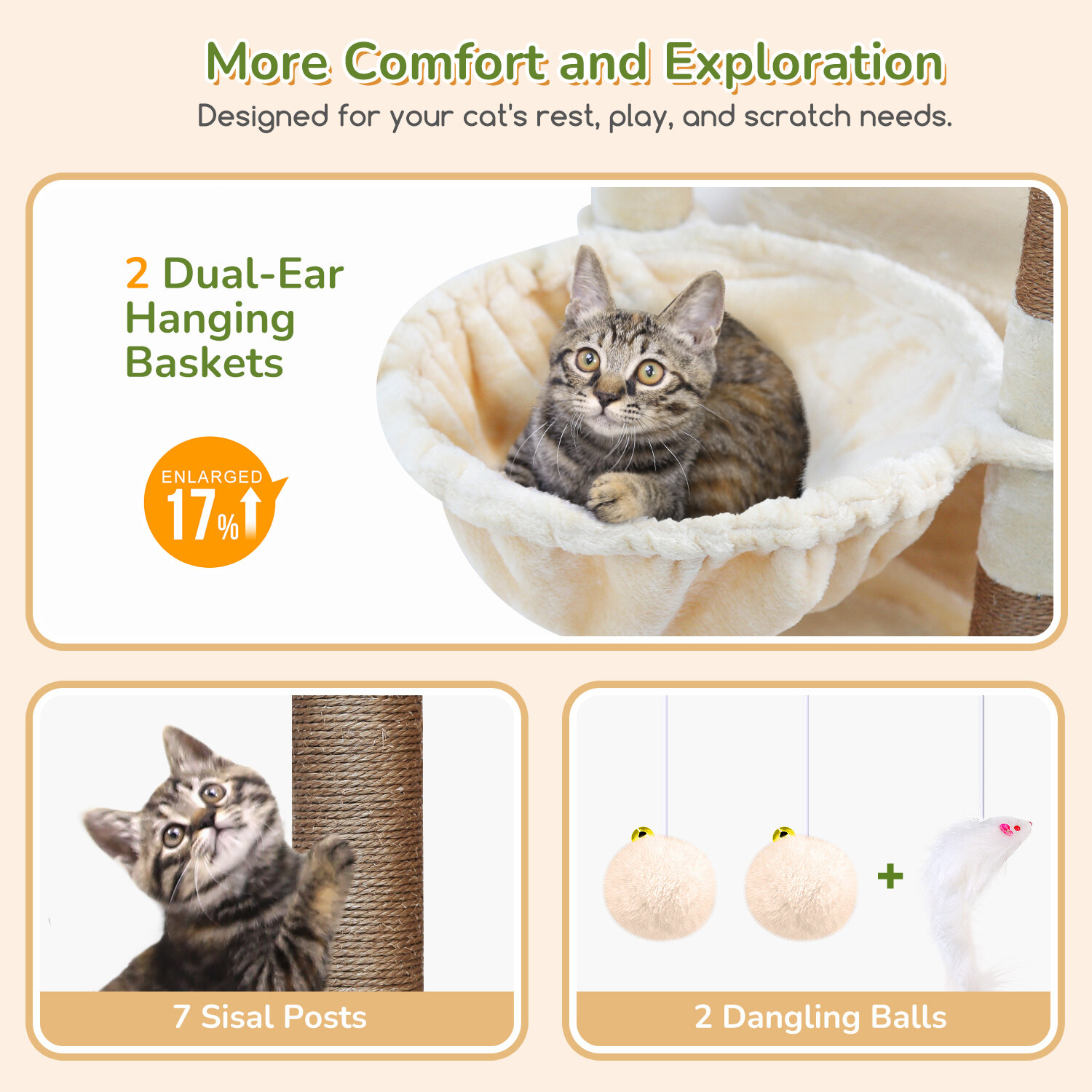 globlazer-s74-arbre-a-chat-beige-188-cm-grand image 5