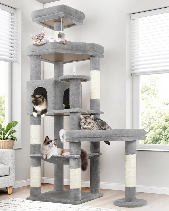 globlazer-s-series-s65-arbre-chat-gris-clair-65-pouces-robuste image 1