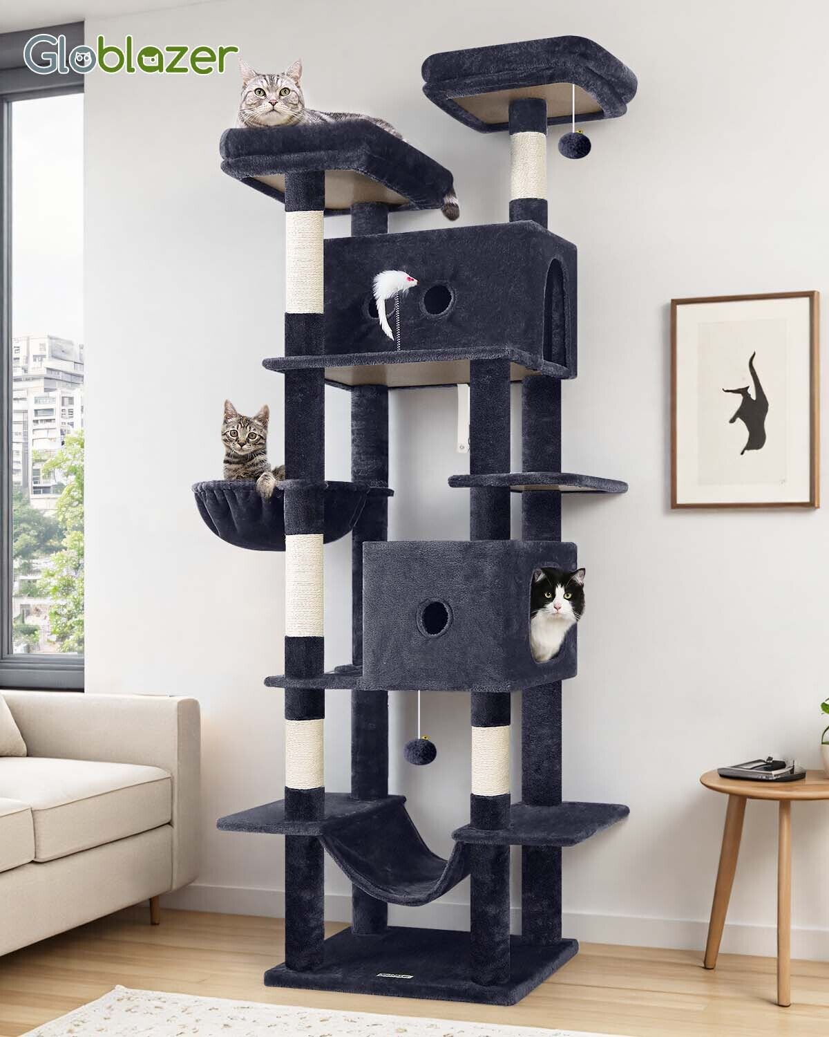 globlazer-s-series-s80b-arbre-chat-gris-fonc-80-pouces-grand-chat image 8