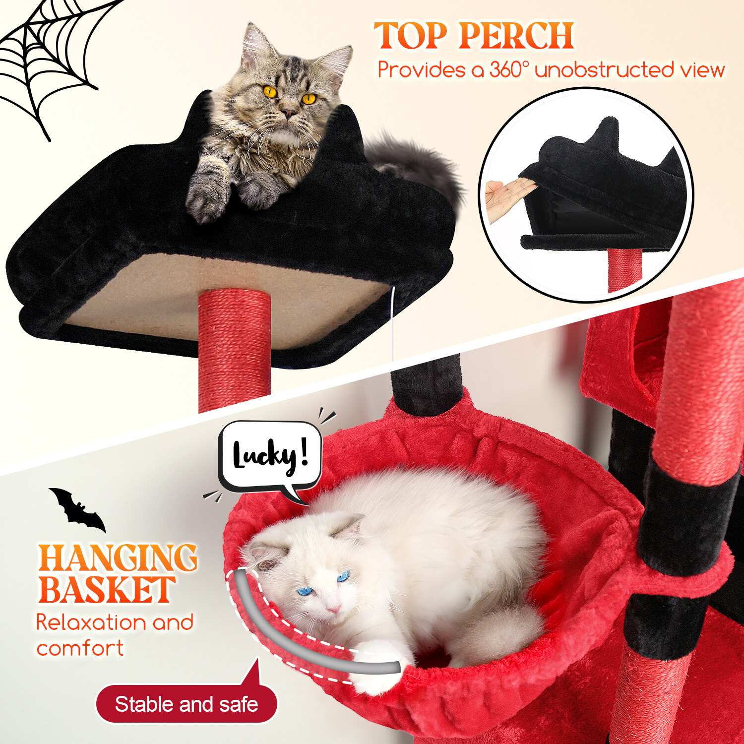 globlazer-f-series-f81-arbre-chat-grand-chat-rouge-noir-81-pouces image 6